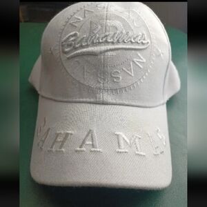 Bahamas White Embroidered Bahamas Nassau Adjustable Hat Cap